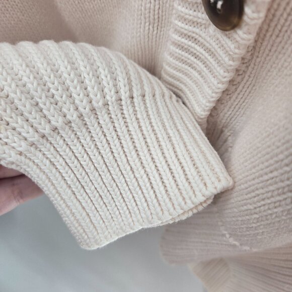 Vintage Liz Claiborne Cream Open Buttoned Logo Preppy Cotton Cardigan Small - Picture 7 of 14